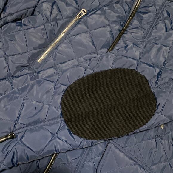 Cole Haan Quilted Size M Jacket Coat Lined Elbow Patches Chore Pockets Corduroy - Picture 9 of 14